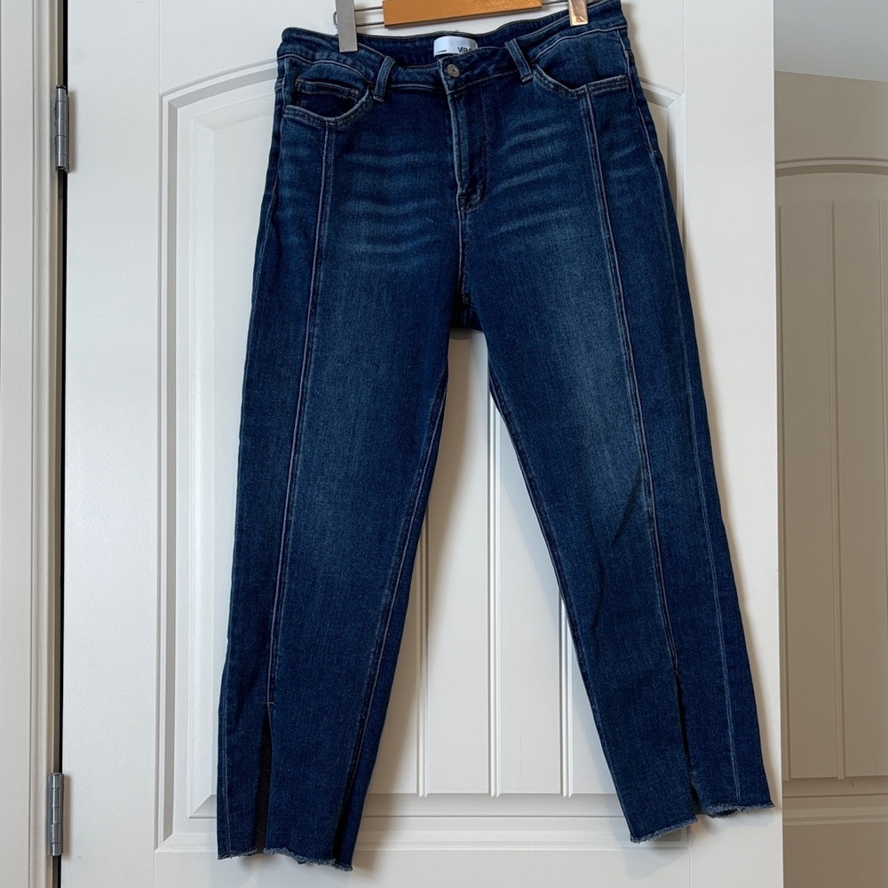 Vervet Jeans Front Seam Split Leg | Raw Hem |SZ 31 Stretch Straight Denim
